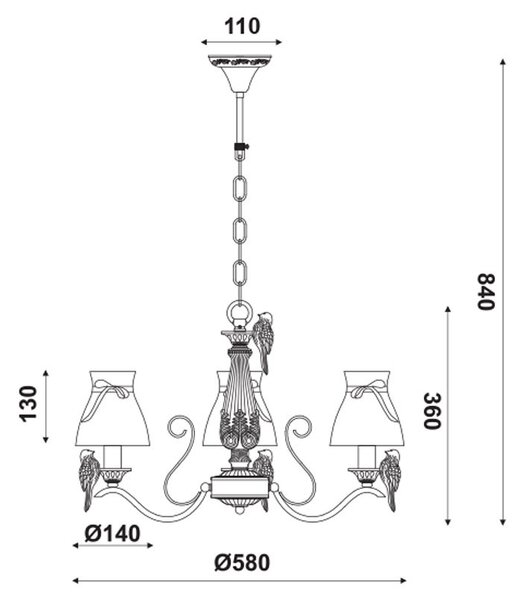 Φωτιστικό Οροφής Τρίφωτο Aca Ekavi EG166083PW White Gold