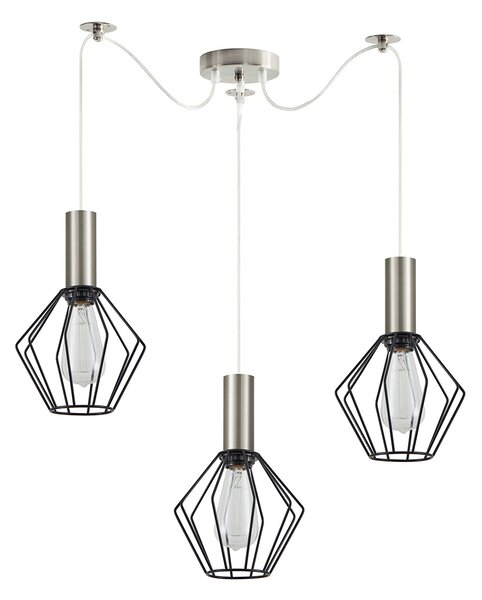 Φωτιστικό Οροφής Τρίφωτο Homelighting 77-8437 Nickel