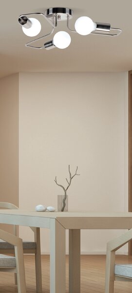 Φωτιστικό Οροφής Τρίφωτο Homelighting Shevy 77-8087 Nickel