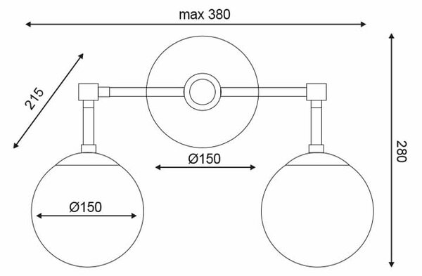 Φωτιστικό Πλαφονιέρα Aca Thetis V360502W Brass