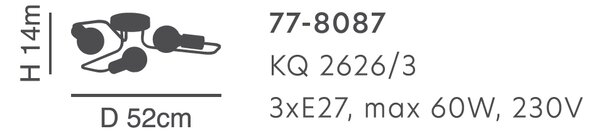 Φωτιστικό Οροφής Τρίφωτο Homelighting Shevy 77-8087 Nickel
