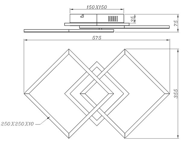 Φωτιστικό Πλαφονιέρα LED Dimmable RL Venida Black R62793132