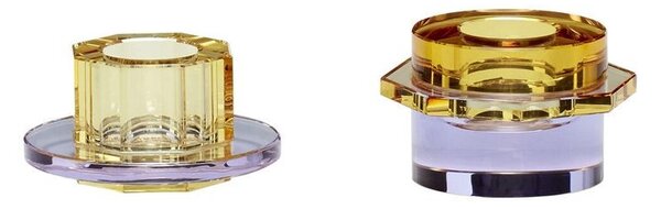 Hübsch - Kiosk Κηροπήγιο 2 pcs. Amber/Purple Hübsch