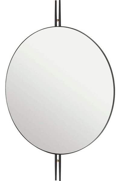 GUBI - IOI Wall Mirror Round Ø80 Black/Brass GUBI