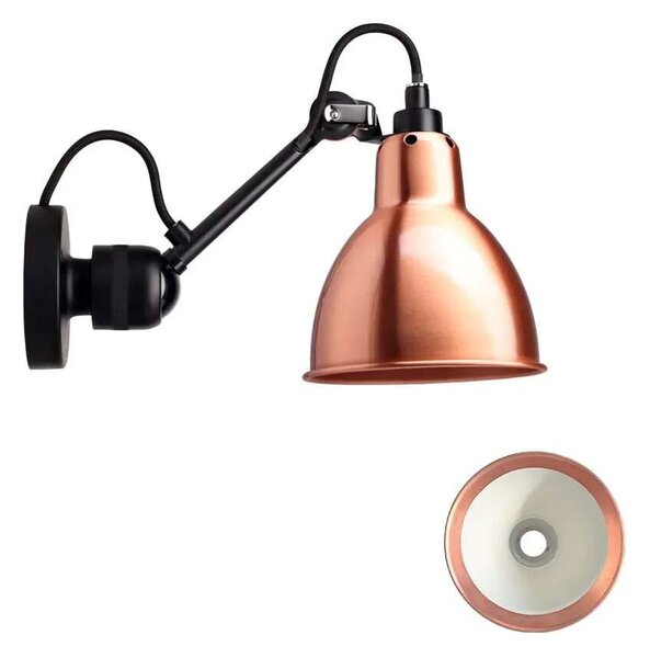 Lampe Gras - 304CA Φωτιστικό τοίχου Μαύρο/Χαλκός/Λευκό Lampe Gras