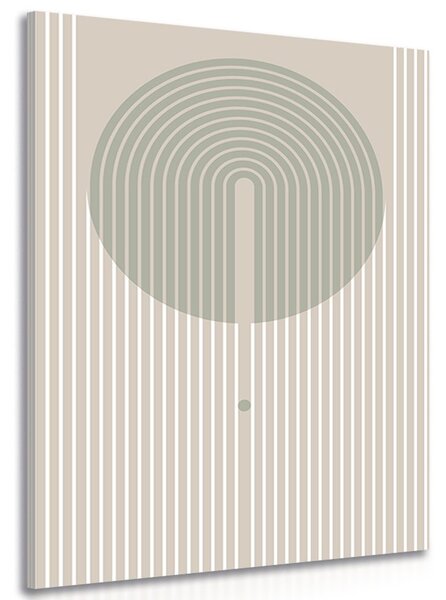 Πίνακας σε καμβά στυλάτο μοτίβο με κύκλο Mid-Century