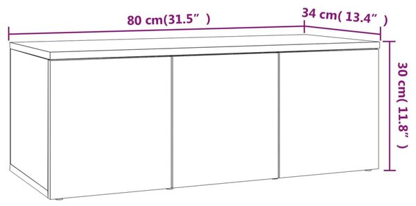 Έπιπλο Τηλεόρασης Καπνιστή Δρυς 80 x 34 x 30 εκ. Επεξ. Ξύλο - Καφέ