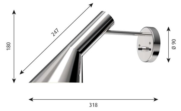 Louis Poulsen - AJ Φωτιστικό τοίχου Hardwired SW Polished Steel Louis Poulsen