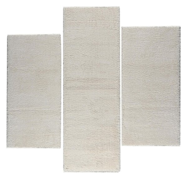 Χαλιά Κρεβατοκάμαρας (Σετ 3τμχ) Polcarpet Satin Shaggy Beige