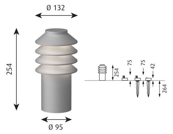 Louis Poulsen - Bysted Garden Κήπου φωτιστικά Short LED 2700K με Base Αλουμίνιο Louis Poulsen