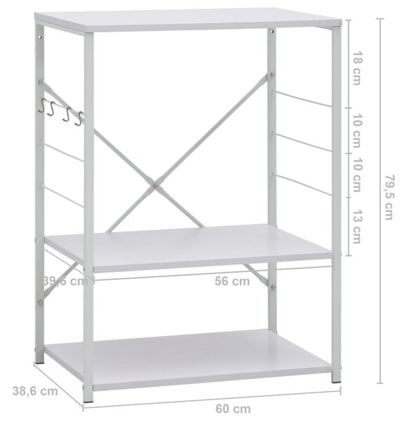 Ντουλάπι Φούρνου Μικροκυμάτων Λευκό 60x39,6x79,5 εκ. Επεξ. Ξύλο - Λευκό