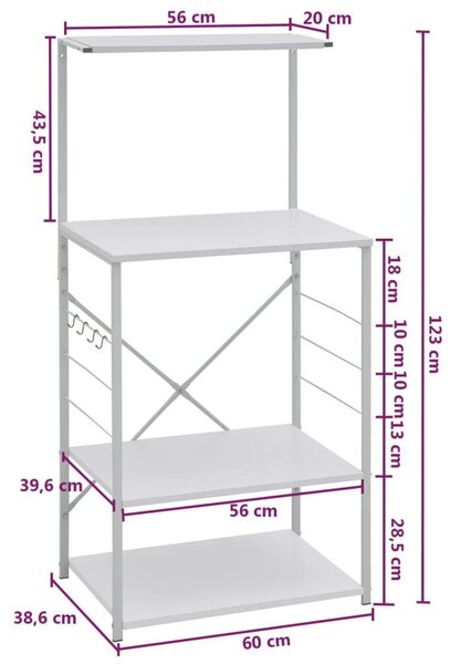 Ντουλάπι Φούρνου Μικροκυμάτων Λευκό 60x39,6x123 εκ. Επεξ. Ξύλο - Λευκό