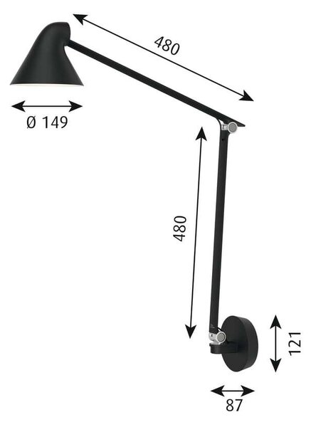 Louis Poulsen - NJP Box LED Φωτιστικό τοίχου 2700K HW Long Μαύρο Louis Poulsen