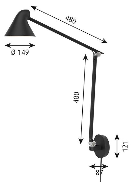 Louis Poulsen - NJP Box LED Φωτιστικό τοίχου 2700K Long Μαύρο Louis Poulsen