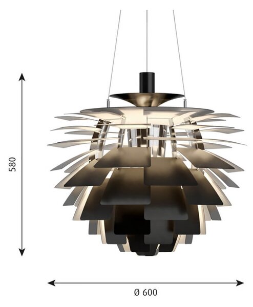 Louis Poulsen - PH Artichoke Κρεμαστό φωτιστικό Ø600 Μαύρο Louis Poulsen