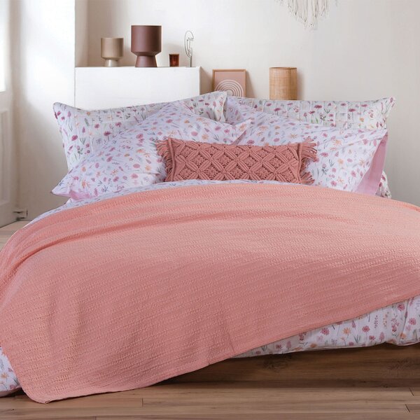 Κουβέρτα Πικέ Υπέρδιπλη (220x240) Nef-Nef Homeware Cool Salmon