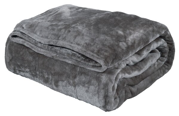 Κουβέρτα Fleece Υπέρδιπλη (220x240) Das Home Velour 1343 D.Grey