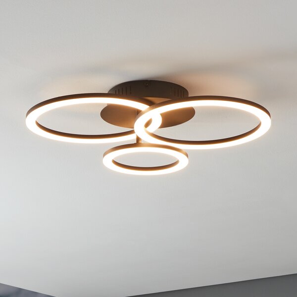 EGLO connect Φωτιστικό οροφής Parrapos-Z LED, 3-φωτιστικό, ρυθμιζόμενος, Μαύρο, Σαλόνι / τραπεζαρία, Μέταλλο, σύγχρονο
