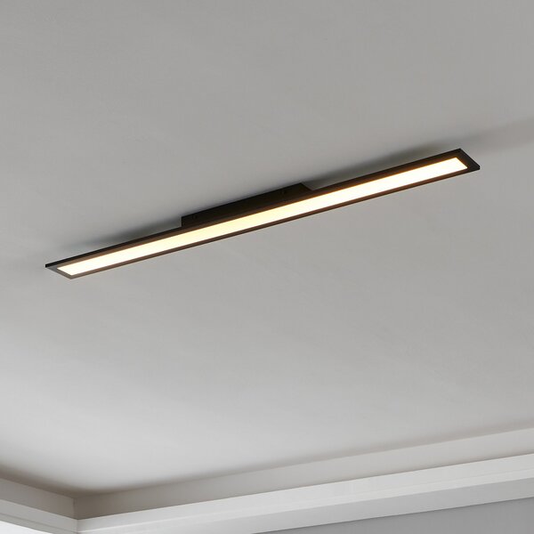 EGLO connect Salobrena-Z LED φωτιστικό οροφής, 120x10cm, μαύρο, ρυθμιζόμενος, Μαύρο, Σαλόνι / τραπεζαρία, Μέταλλο, σύγχρονο