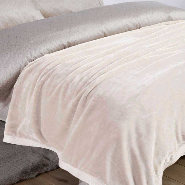 Κουβέρτα Βελουτέ Υπέρδιπλη (230x240) Nef-Nef Homeware Velosso Ecru