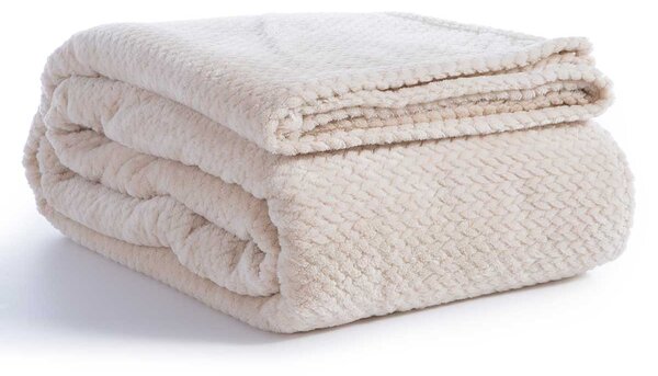 Κουβέρτα Fleece Υπέρδιπλη (220x240) Nef-Nef Homeware Worth Ecru