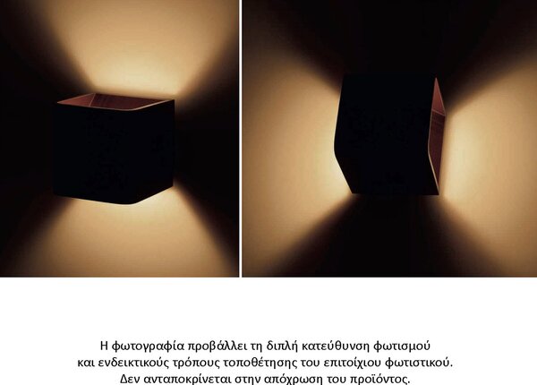 Απλίκα Τοίχου LED Aca Nephele L35037BK Black Matt