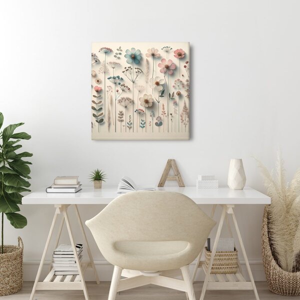 Πίνακας σε καμβά αγριολούλουδα σε ρομαντικό στυλ