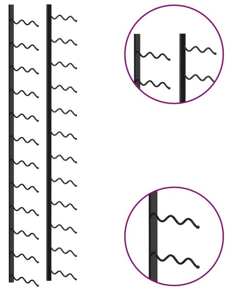 Βάση Κρασιών Τοίχου για 24 Φιάλες Μαύρη Σιδερένια - Μαύρο