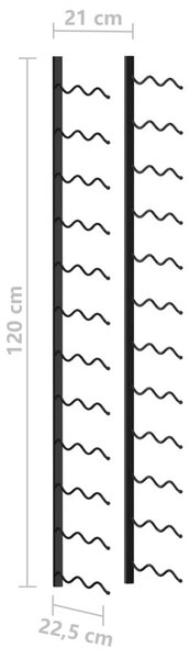 Βάση Κρασιών Τοίχου για 24 Φιάλες Μαύρη Σιδερένια - Μαύρο
