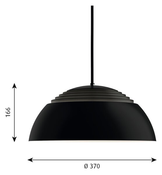 Louis Poulsen - AJ Royal 370 LED Κρεμαστό φωτιστικό Μαύρο Louis Poulsen