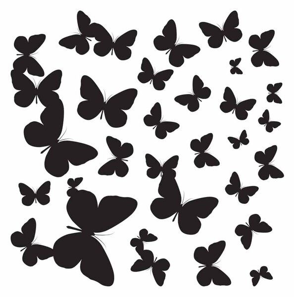 Αυτοκόλλητα Τοίχου Ango Butterflies Silhouettes 54110