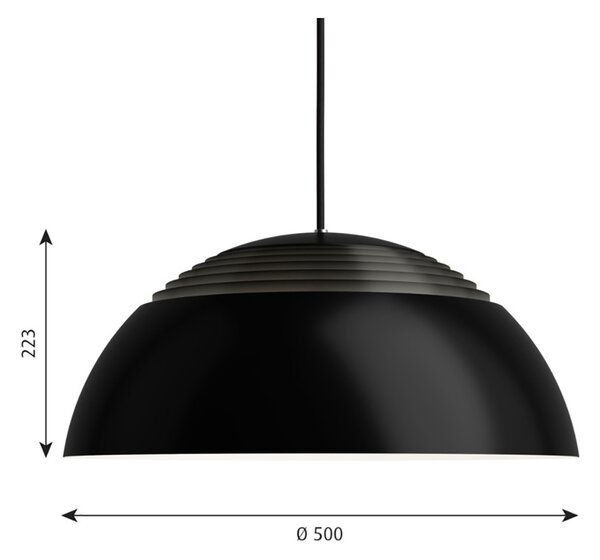 Louis Poulsen - AJ Royal 500 LED Κρεμαστό φωτιστικό Μαύρο Louis Poulsen