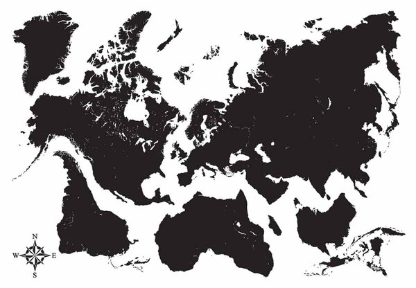 Αυτοκόλλητο Τοίχου Ango Black Map 44214