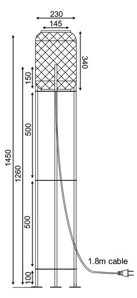 Φωτιστικό Δαπέδου Aca Sahara AR3191F145NB Bamboo