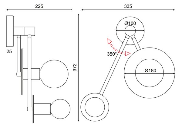 Απλίκα Τοίχου Aca Clock OD742W74BR Satin Brass