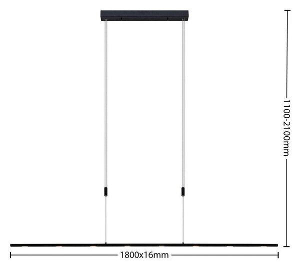 Lucande - Stakato 8 LED Κρεμαστό φωτιστικό L180 Μαύρο Lucande