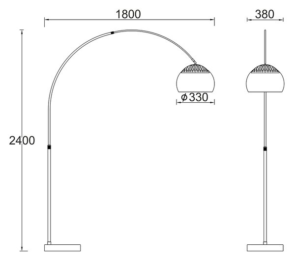 Φωτιστικό Δαπέδου Aca Matilda MF7026R1W Chrome/Marble