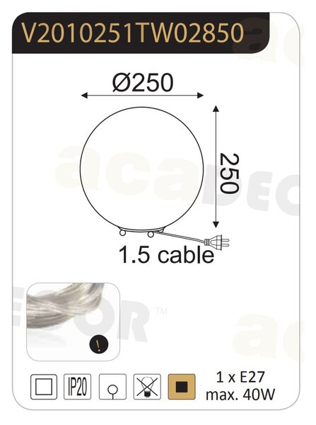 Φωτιστικό Δαπέδου Aca Luna V2010251TW White