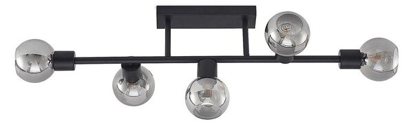 Lindby - Biscala 5 Ceiling Lamp Black/Smoke Lindby