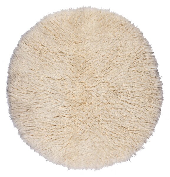 Στρογγυλό Χαλί (Φ120) Βιοκαρπέτ Flokati Natural White 1700gsm