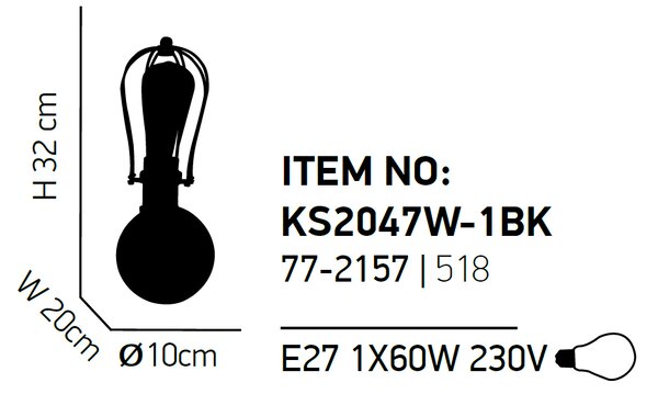 Απλίκα Τοίχου Homelighting Tuko 77-2157 Bronze