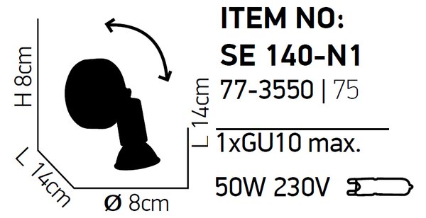 Σποτ Μονόφωτο Homelighting Saba 77-3550 Chrome