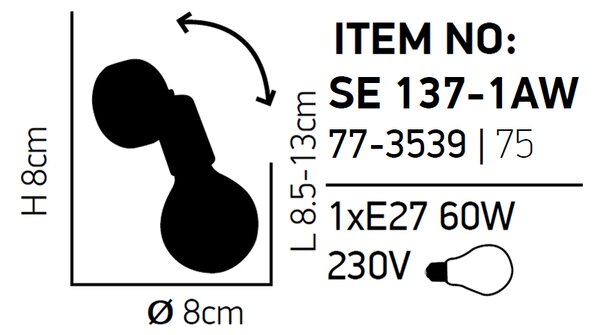 Σποτ Μονόφωτο Homelighting Soma 77-3539 White