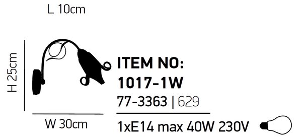 Απλίκα Τοίχου Homelighting Memo 77-3363 Chrome
