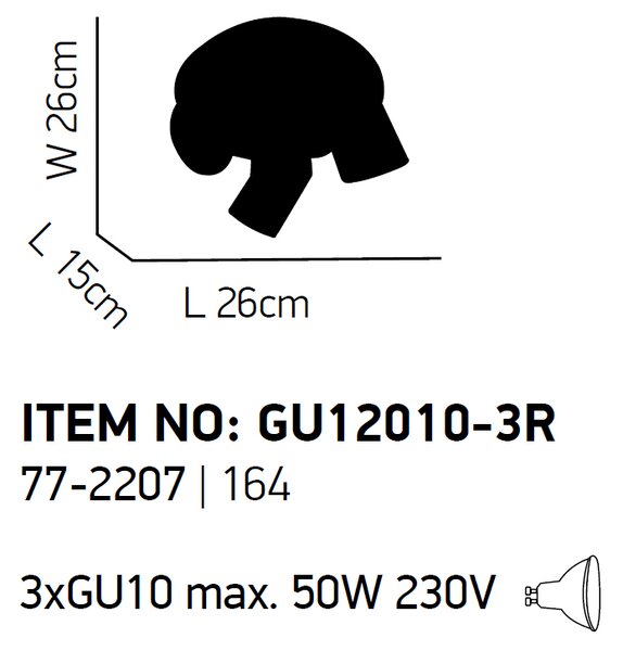 Σποτ Τρίφωτο Homelighting Ronto 77-2207 Chrome