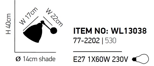 Απλίκα Τοίχου Homelighting Moreno 77-2202 Black