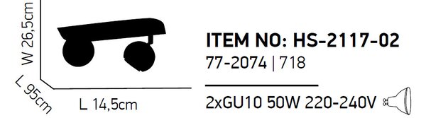 Σποτ Δίφωτο Homelighting Sphera 77-2074 Chrome