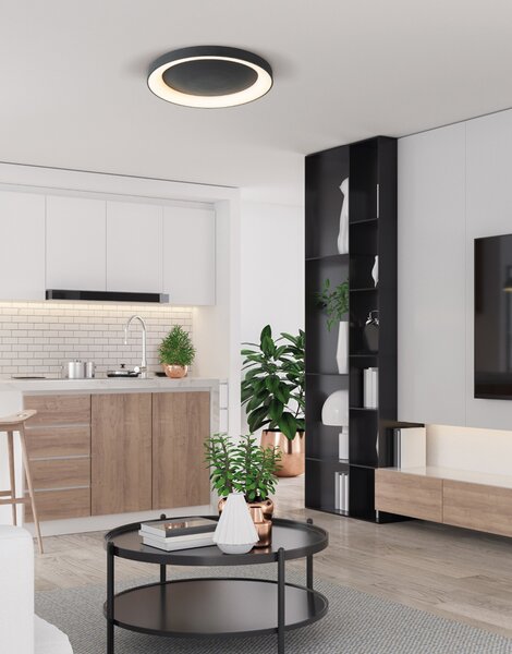 Φωτιστικό Πλαφονιέρα LED Dimmable Smart WiFi Homelighting Amaya 77-8154 Black