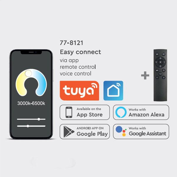 Φωτιστικό Πλαφονιέρα LED Dimmable Smart WiFi Homelighting Amaya 77-8154 Black