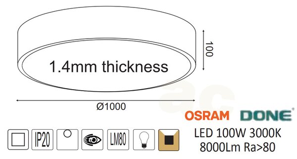 Φωτιστικό Πλαφονιέρα LED Aca Optimus V29LEDC100WH White